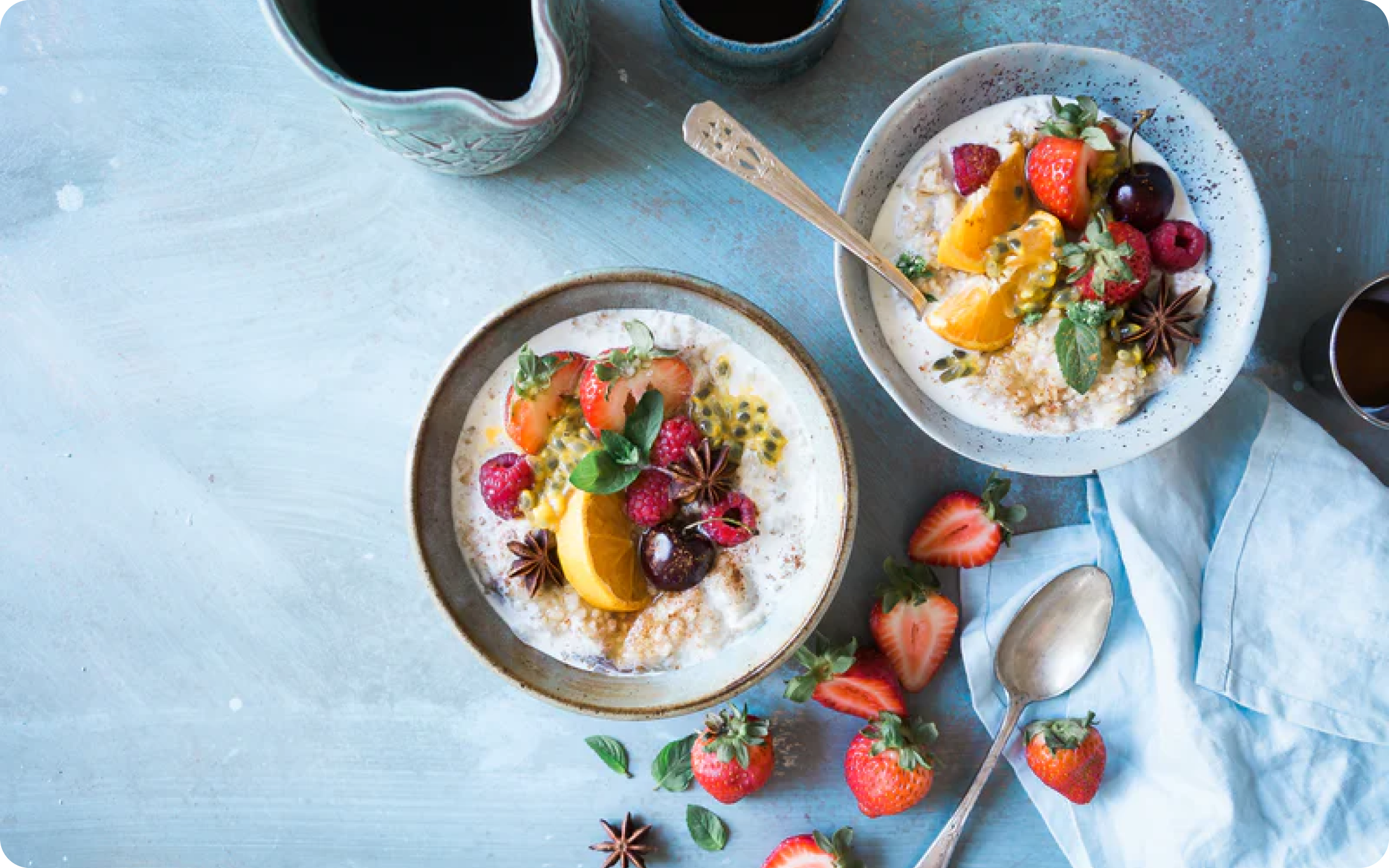 two bowls of oatmeal